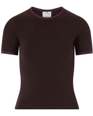 Courreges Signature Contrast T-Shirt - Black