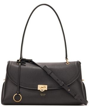 Ferragamo Shoulder Bag With Clasp - Black