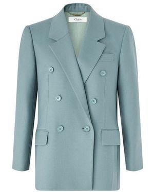 Chloé Double-Breasted Blazer - Blue