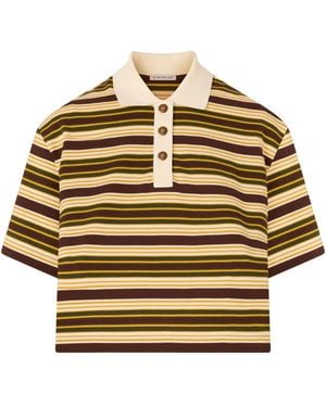 Moncler Striped Polo Shirt - Metallic