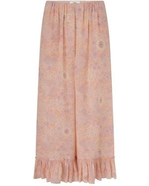 Chloé Wide Printed Pants - Pink