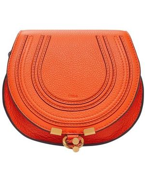 Chloé Marcie Small Saddle Bag - Orange
