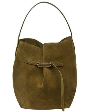 Liffner Bucket Bag Aus Wildleder Mit Gürtel - Grün
