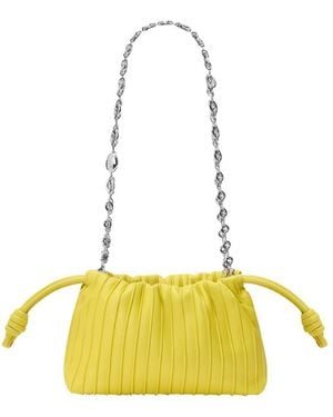 Loewe Mini-Geldbörse Flamenco Aus Plissiertem Nappa-Kalbsleder - Gelb