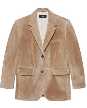 Arma Benny Textured Suede Jacket - Natural