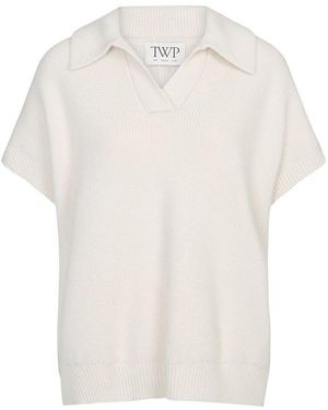 Twp Weit Geschnittenes Poloshirt Mit Kurzen Ärmeln - Weiß