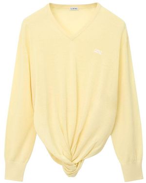 Loewe Drapierter Pullover Aus Wolle - Gelb