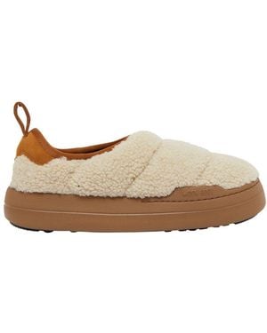 Moon Boot Park Puffer Fleece Slippers - White