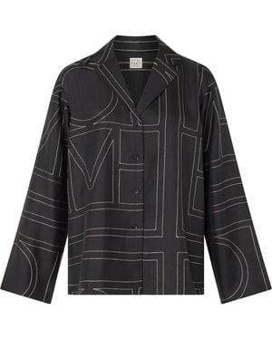 TOTEME Haut De Pyjama En Soie Monogram - Noir