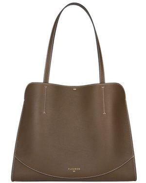 Fleuron Oak Medium Cabas Bag - Brown