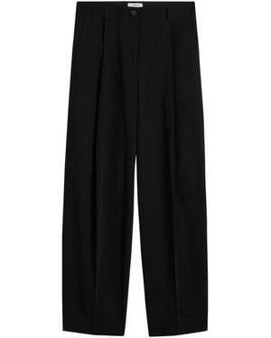 TOTEME Single Pleat Cotton Pants - Black