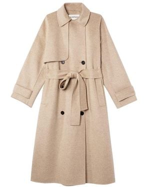 Bompard Manteau Oversize Ceinturé En Laine Et Cachemire - Neutre