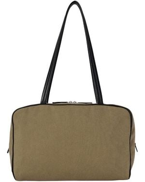 The Row Astra Bowling Canvas Shoulder Bag - Metallic