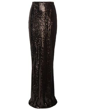 Balmain Langes Kleid Mit Pailletten - Schwarz