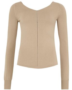 Lemaire Wide V-Neck Top - Natural