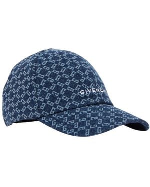 Givenchy Bestickte Kappe Aus Denim Mit Monogramm 72 - Blau