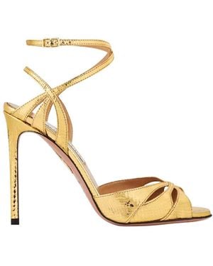 Aquazzura Metallic Ankle-Strap Stiletto Sandals