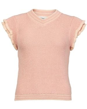Chloé Strickpullover Aus Wolle Mit Rüschen - Pink