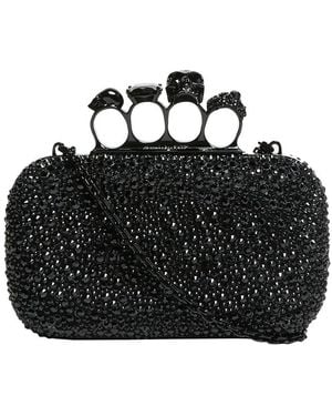 McQueen Skull Clutch Bag - Black