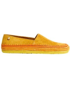 Loewe Espadrilles Rio En Suede Et Raphia - Jaune