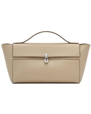 SAVETTE Clutch Trapèze Aus Glattem Kalbsleder - Mettallic