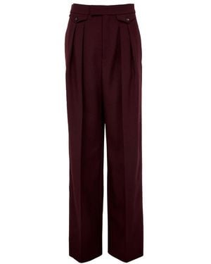 Chloé Straight Pleated Pants - Purple