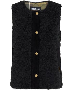 Barbour Buttoned Quilted Vest Jacket - Black