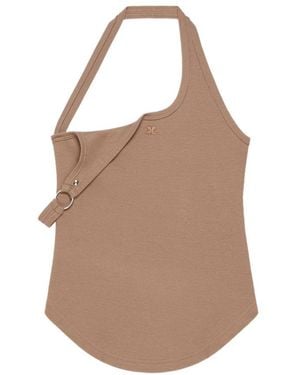 Courreges 90's Ripp-Tanktop Undressed Mit Schnalle - Braun