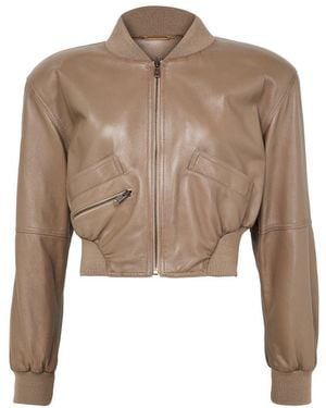 Chloé Zip-Up Leather Jacket - Natural