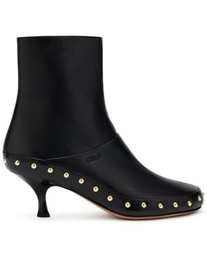 Chloé Leather Ankle Boots - Black