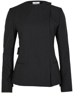 Courreges Buckle Pinstripes Jacket - Black