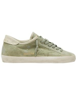 Golden Goose Super Star Star-Print Suede Sneakers - Green