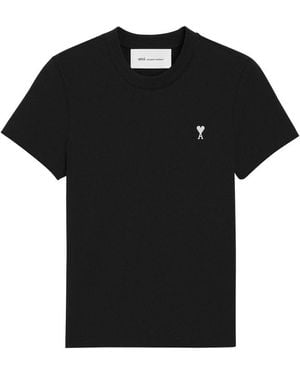 Ami Paris Ami De Coeur Short-Sleeved T-Shirt - Black