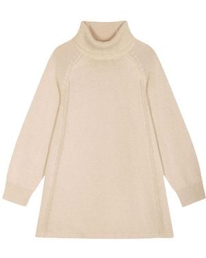 Ba&sh Wool Cotton Knitted Mini Dress - Natural