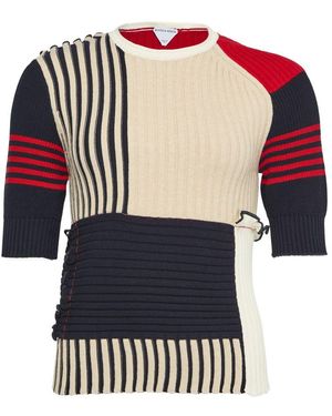 Bottega Veneta Mehrfarbiger Gestreifter Pullover Aus Baumwolle