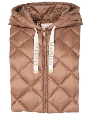 Max Mara Doudoune Plastron Sans Manches Trec - Marron
