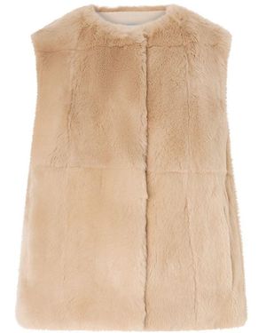 Yves Salomon Rex Rabbit Fur Gilet - Natural