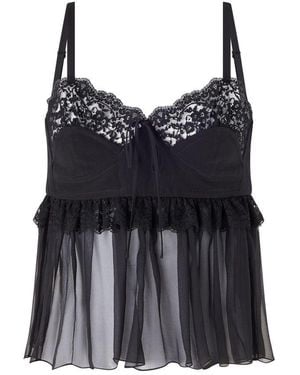 Chloé Lace Négligée Top - Gray
