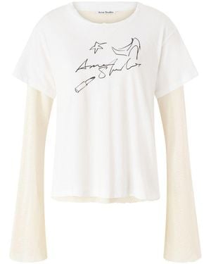 Acne Studios T-Shirt Mit Langen Ärmeln - Weiß
