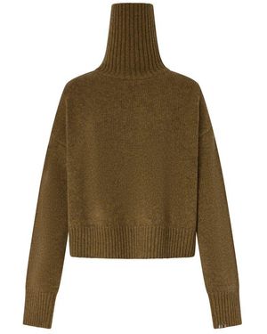 Extreme Cashmere No. 434 Crop Xtra Cashmere Turtleneck Sweater - Green
