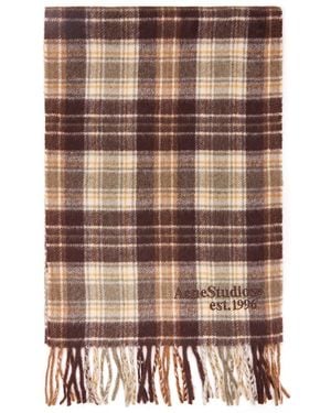 Acne Studios Checked Scarf - Brown