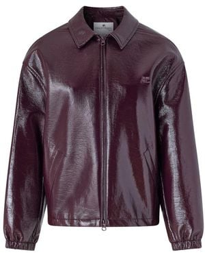 Courreges Vinyl Bomber Jacket - Purple