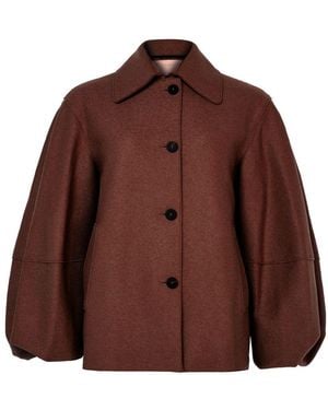 Harris Wharf London Puff-Sleeved Jacket - Brown