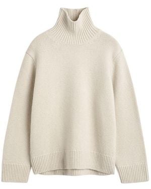 TOTEME Oversize-Rollkragenpullover Aus Lammwolle - Natur