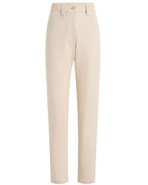 KHAITE Callum Straight Pants - Natural