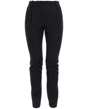 Balmain Satin-Finish Tailored Wool Pants - Black