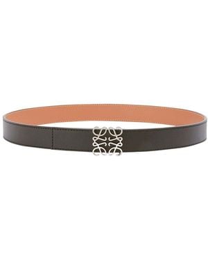 Loewe Anagram Reversible Smooth Calf Leather Belt - Brown
