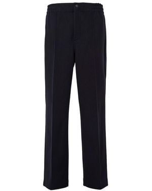 Moncler Pantalon Jambe Droite - Bleu