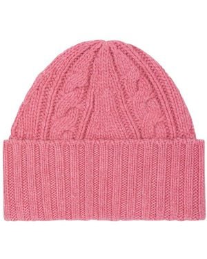 Bompard Cable Knit Beanie - Pink