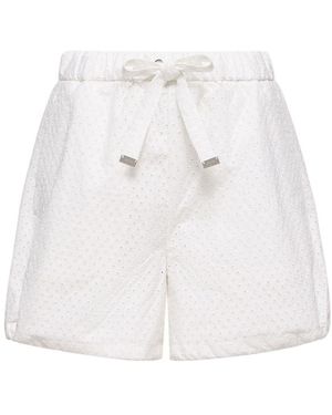Moncler Cotton Shorts - White